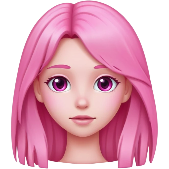 pink humanoid girl with long hair  emoji