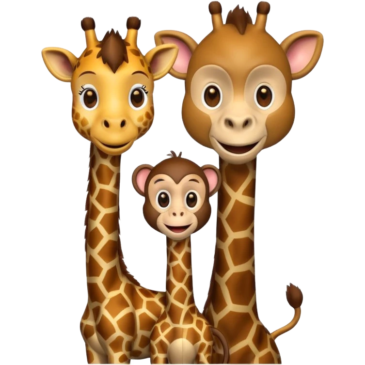 giraffe + monkey emoji