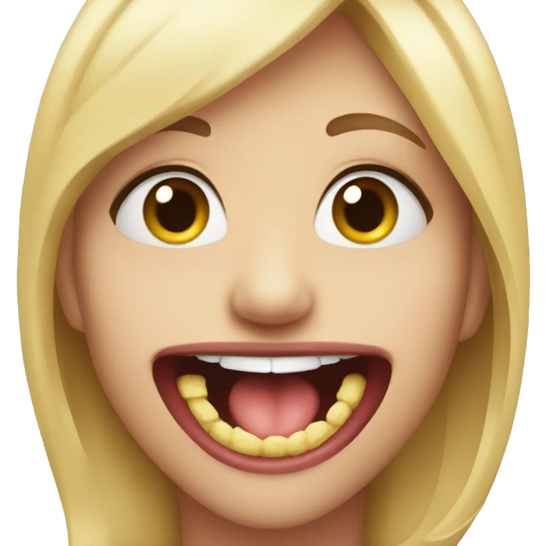 smile while lip bite emoji