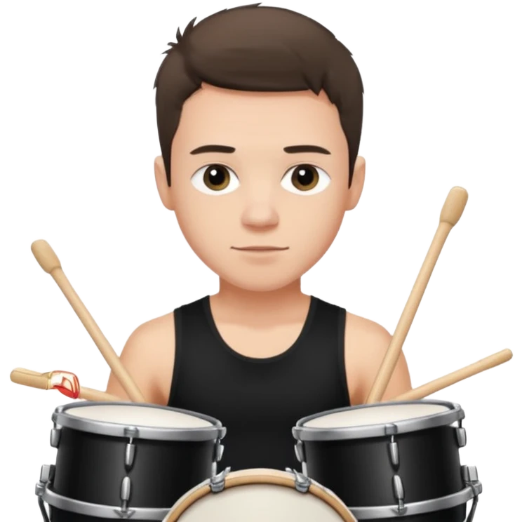 Christoph Schneider, drummer vibe, short hair, black tank top emoji