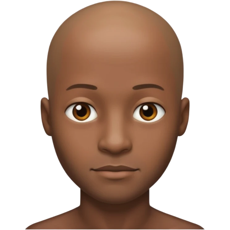 Black man with no hair emoji