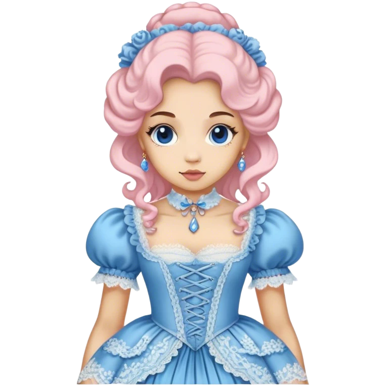 Rococo blue dress with pale pink and lace emoji