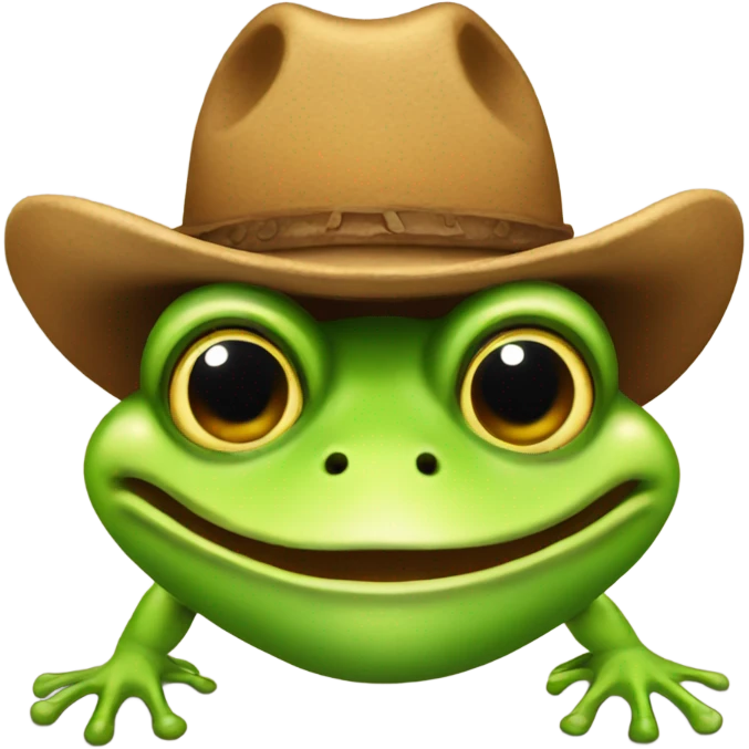 Frog with a cowboy hat  emoji
