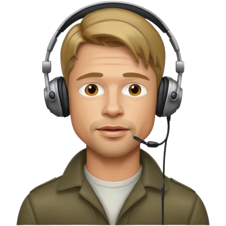 brad pitt using headphones emoji
