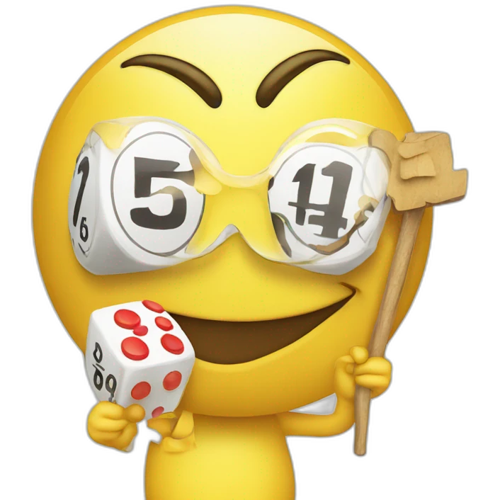 Yellow smile face emoji character with bingo title emoji