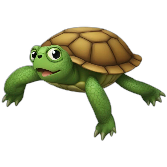 Turtle on a spider emoji