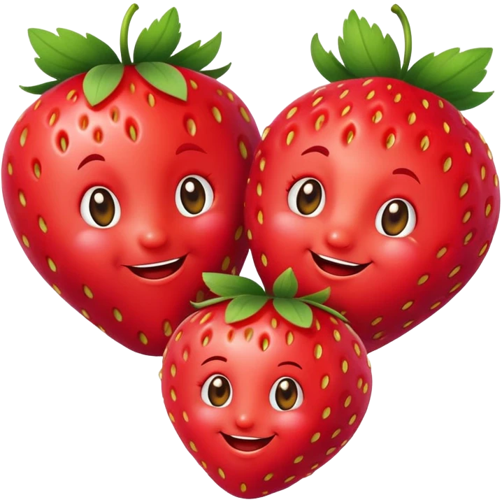 A couple of smiling Strawberry emoji