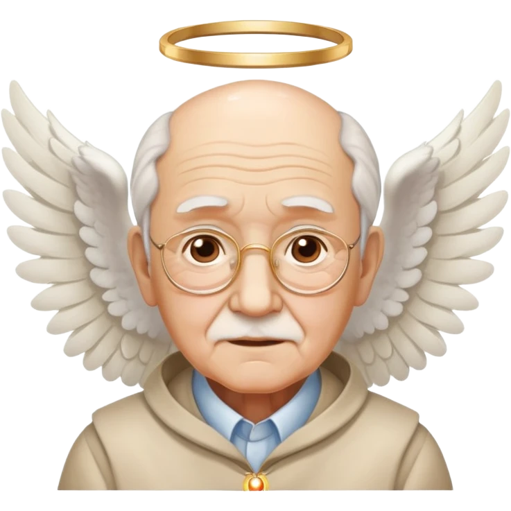 elderly grandfather with angel wings and halo emoji