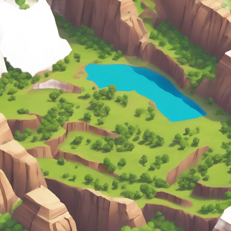 Zion National Park isometric valley view with rock formations emoji