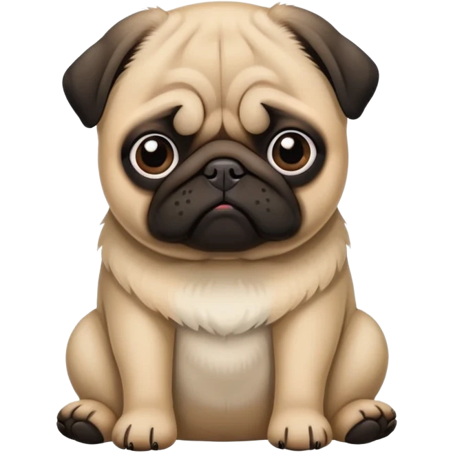 mops pug dog sitting emoji