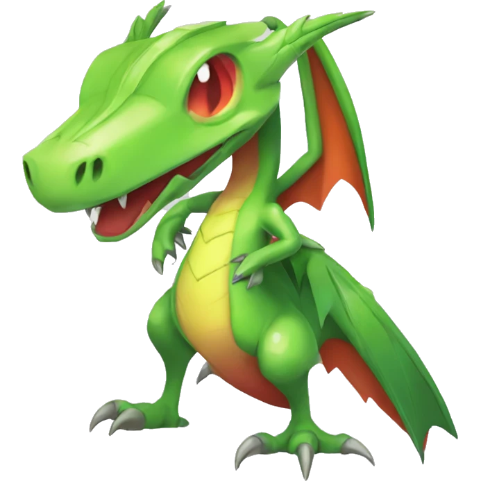 Full body sharp edgy shiny punk colorful Fairy-Flygon-Scyther-grovyle emoji