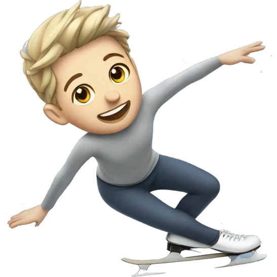 Ice skater falling on face emoji