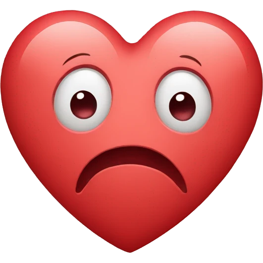 Heart with sad love emoji