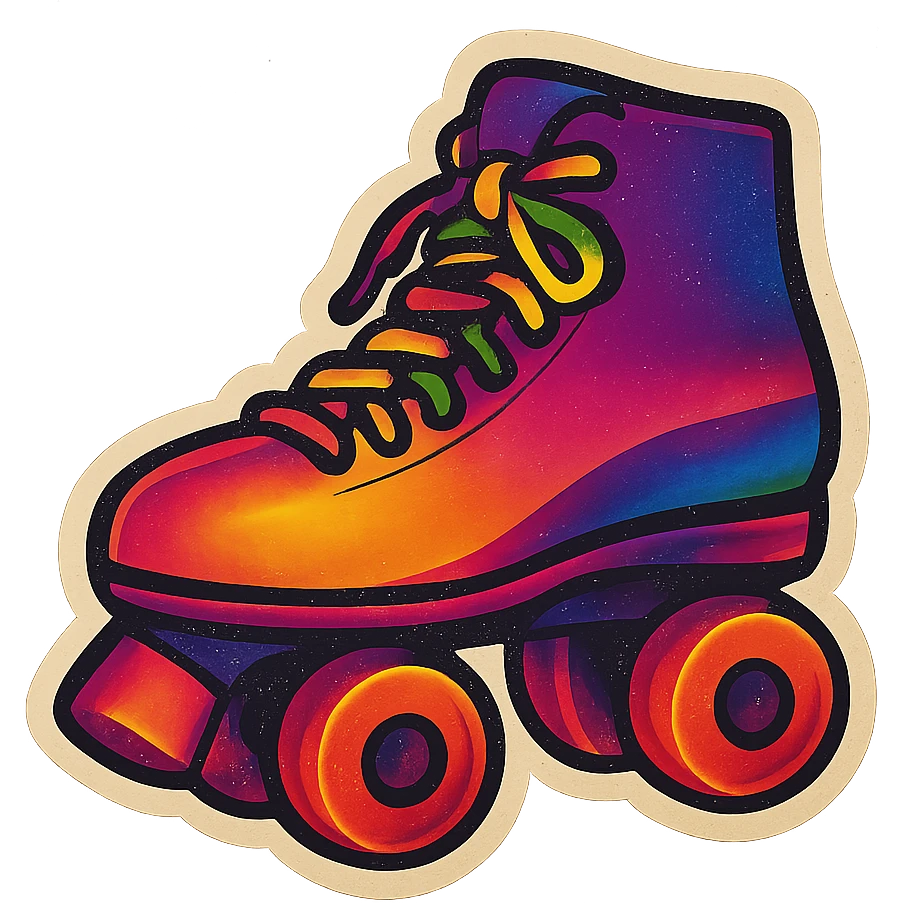 A roller skate with bright laces emoji