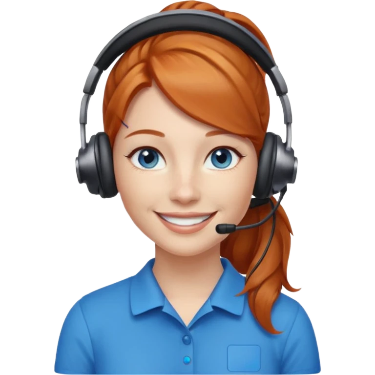 receptionist face ponytail ginger with headpset emoji