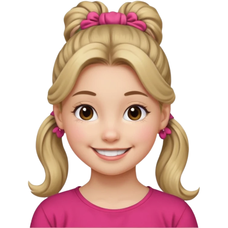 Teen girl with scrunchie ponytail emoji