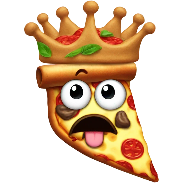 Poop wearing a crown made of pizza emoji