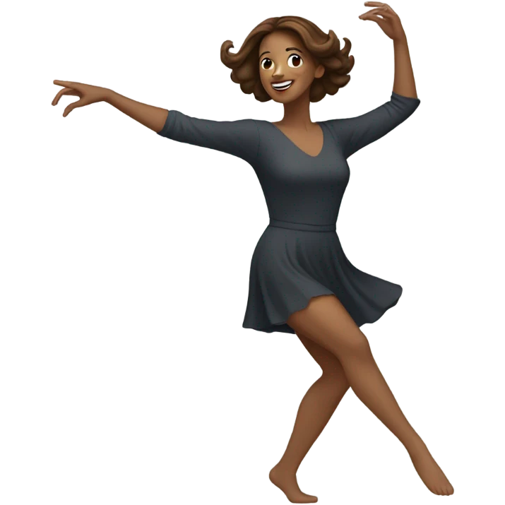 brown haired woman dancing emoji