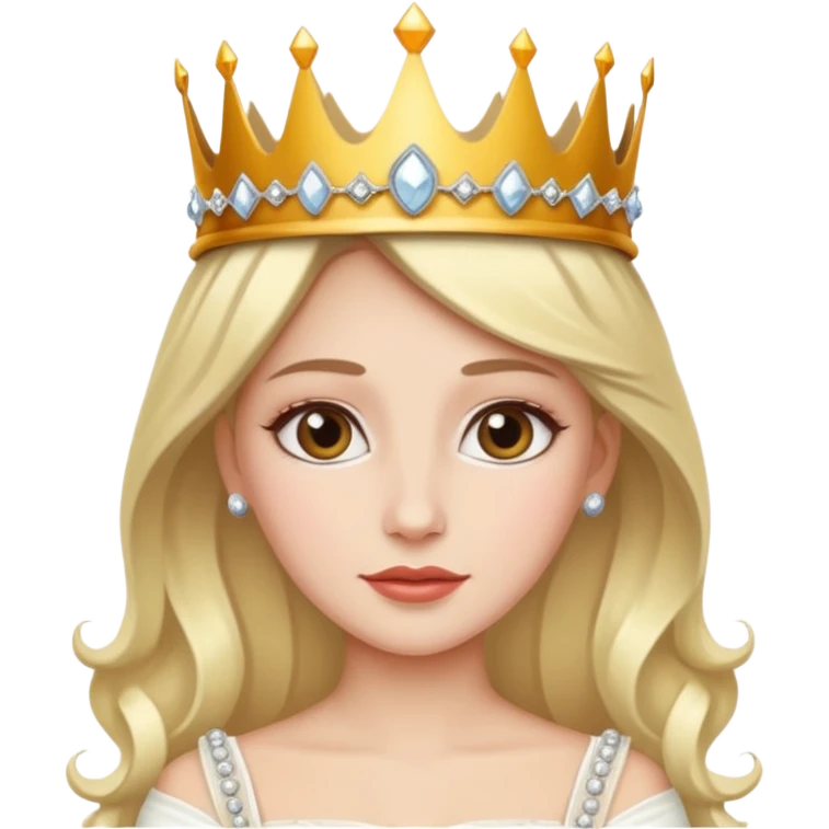 white bride crown emoji