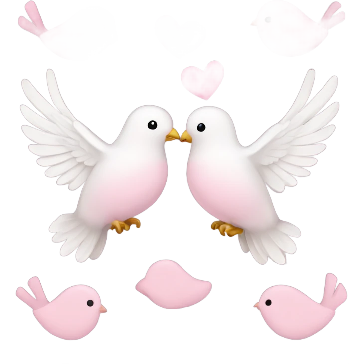 Light pink love birds doves  emoji
