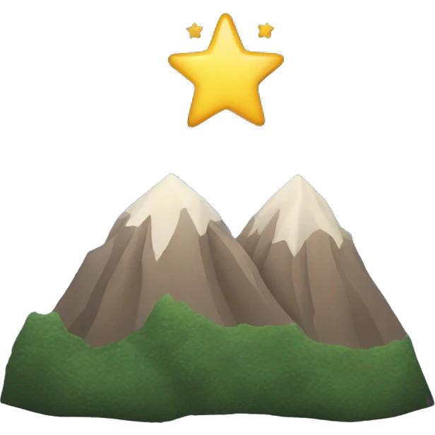 Mountain with three stars above it emoji