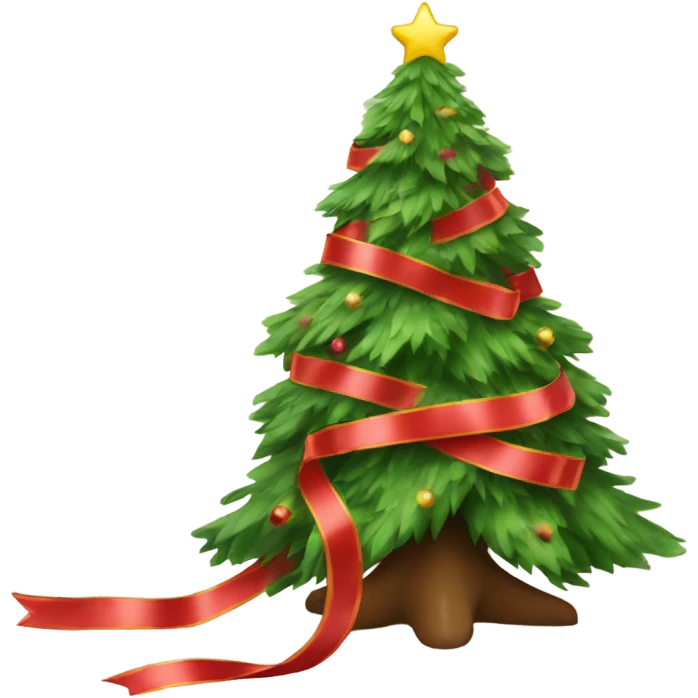 christmas tree with ribbons emoji