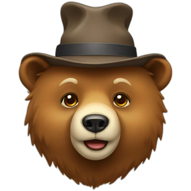 Bear with hat emoji