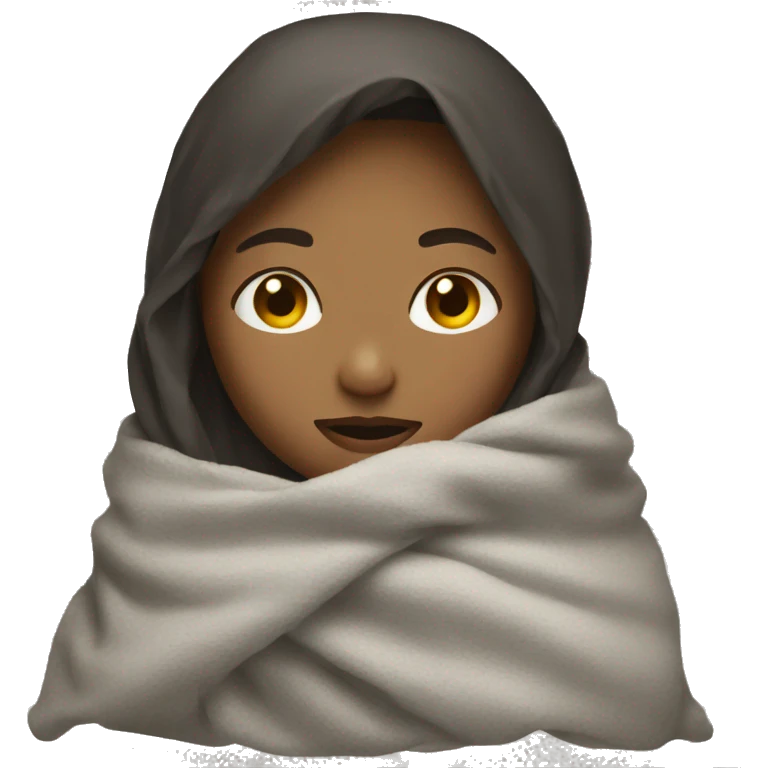 Girl wrapped with blanket  emoji