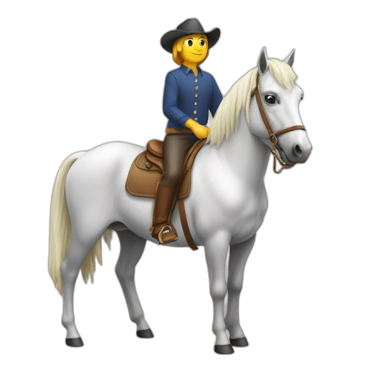 Cheval sur une vache emoji