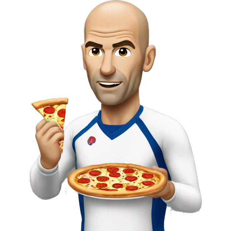 Zinedine Zidane eat Pizza emoji