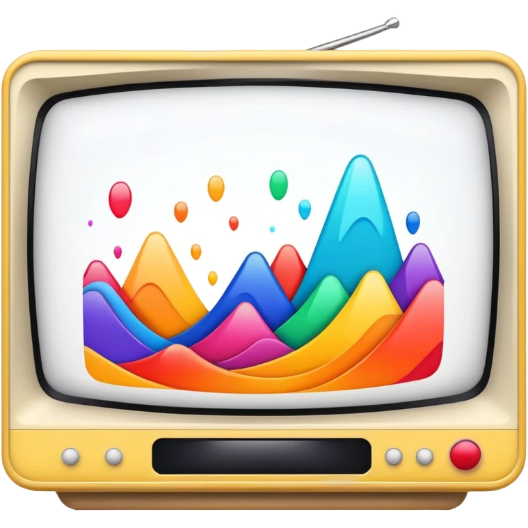 Television with colorful screen emoji