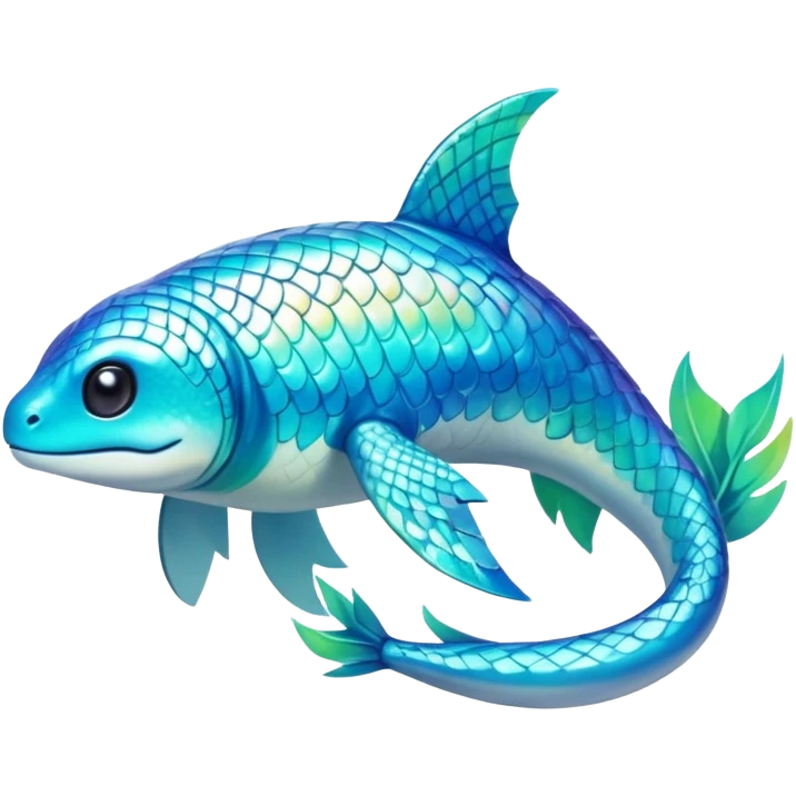 Exotic tropical shiny rare epic cute hydro Fakémon-creature, full body, with random markings emoji