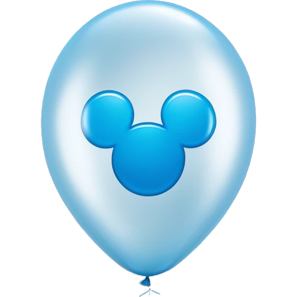 Micky Mouse ears icon solid blue balloon inside a clear balloon emoji