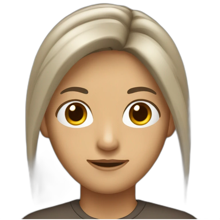 Persona de piel blanca con cabello castaño y largo emoji