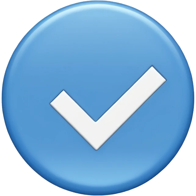 blue circle with a checkmark white in the middle emoji