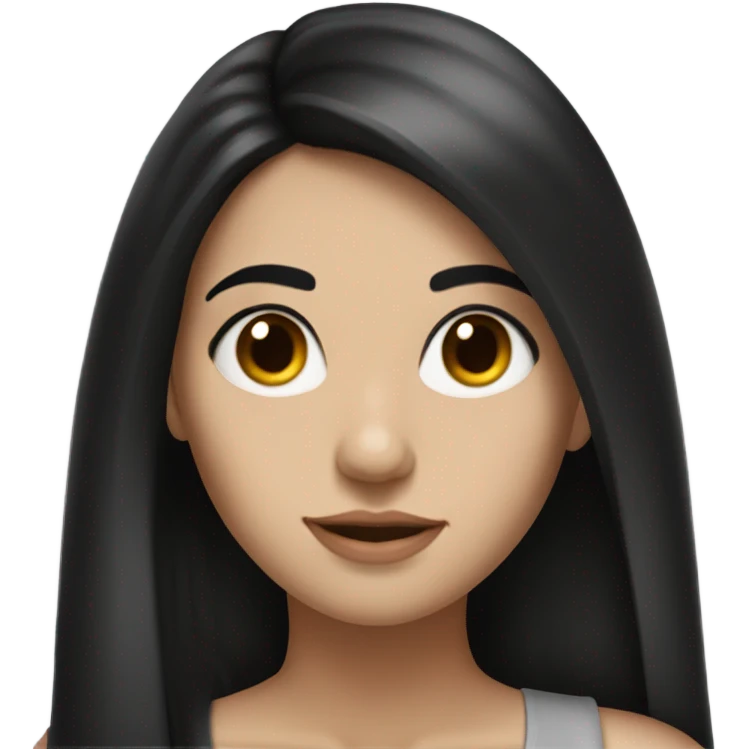 Hyper Realistic Beautiful Spanish girl brown eyes straight very long dark black hair  emoji