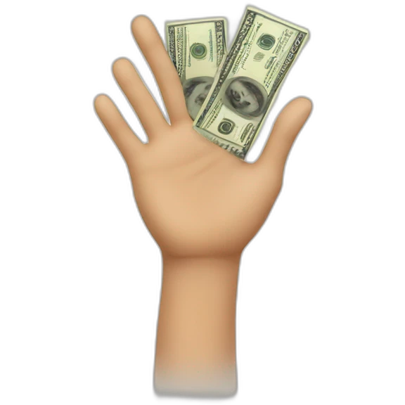 Hand which having more money emoji