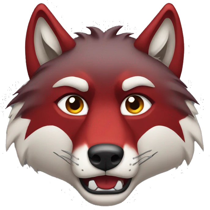 Red unamused wolf emoji