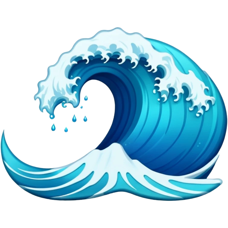 glitter blue wave emoji