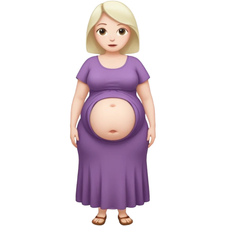 heavily pregnant woman with extremely abnormally huge overdue belly emoji