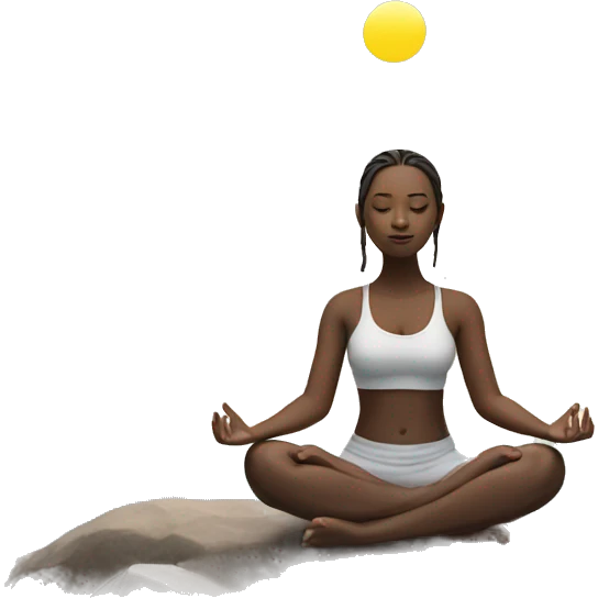 Girl meditating by the ocean emoji