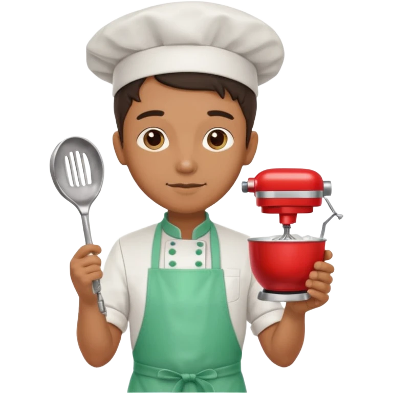 Mixer + peppermint apron,  Chef. emoji