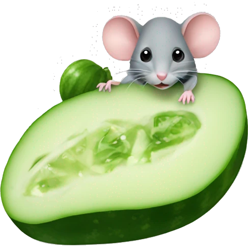 mouse with cucumber emoji