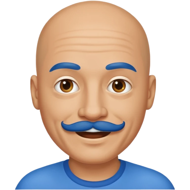 bald man with blue mustache emoji