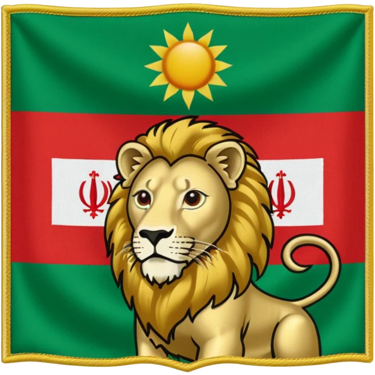 Iran Pahlavi flag Lion and Sun emoji