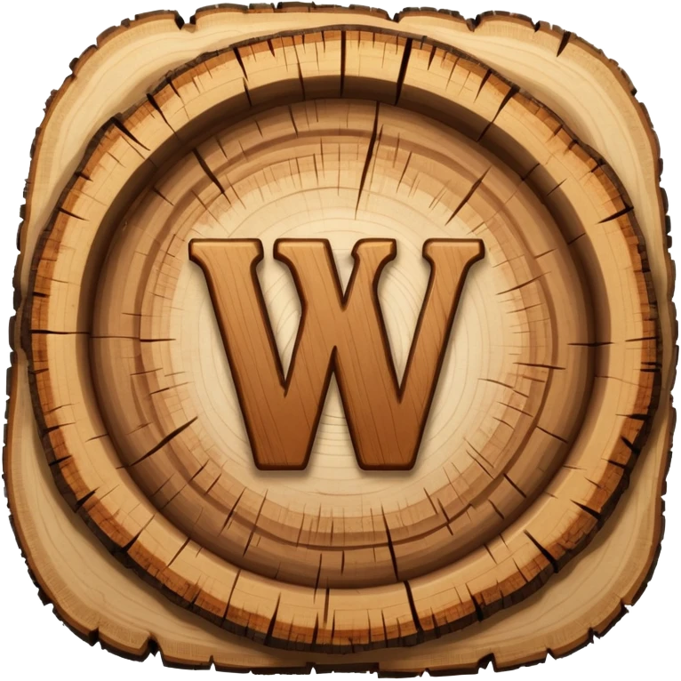 letter w inside tree rings emoji