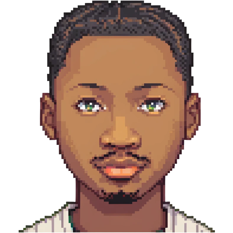 Black man with short hair emoji