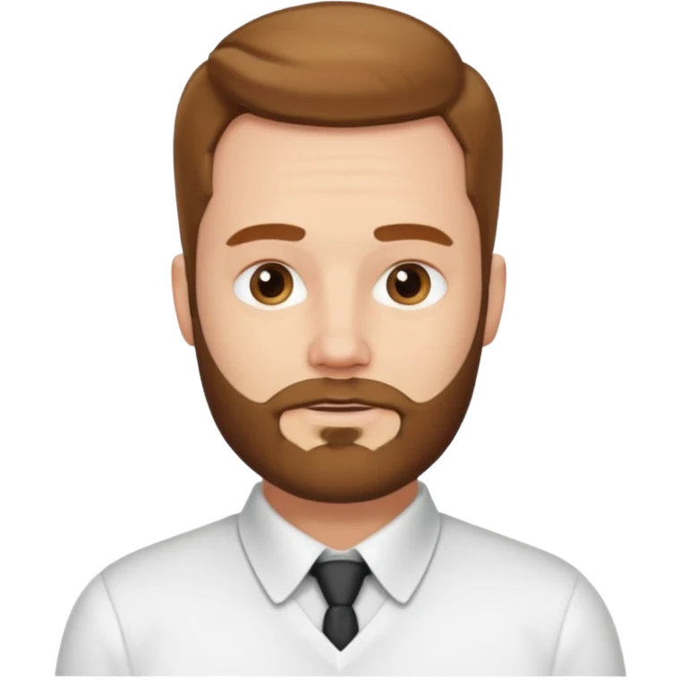 A white guy with coolers and white collar t shirt and the beard for him is at the chin area only emoji