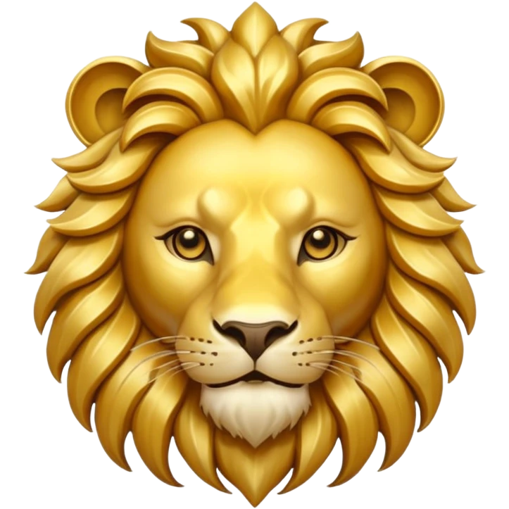 stylized golden lion head emoji