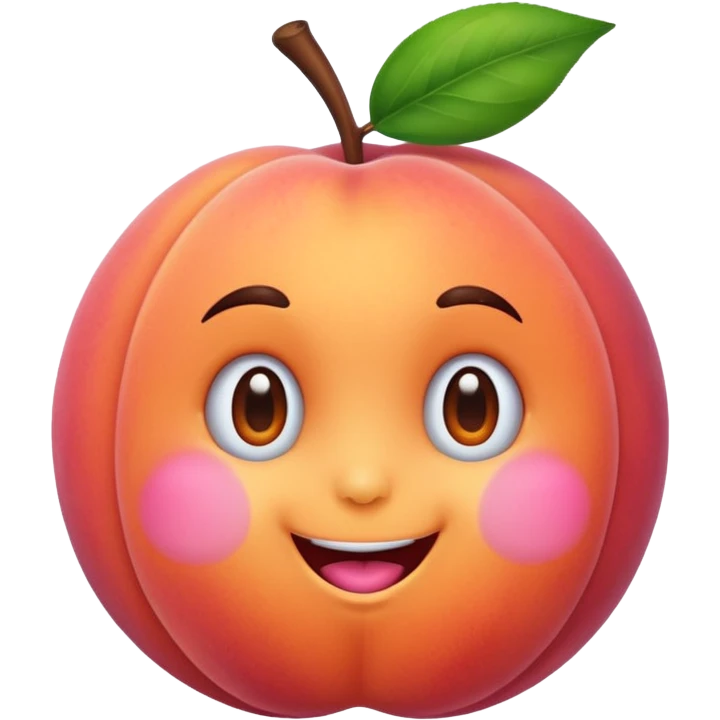 Cute happy peach  emoji